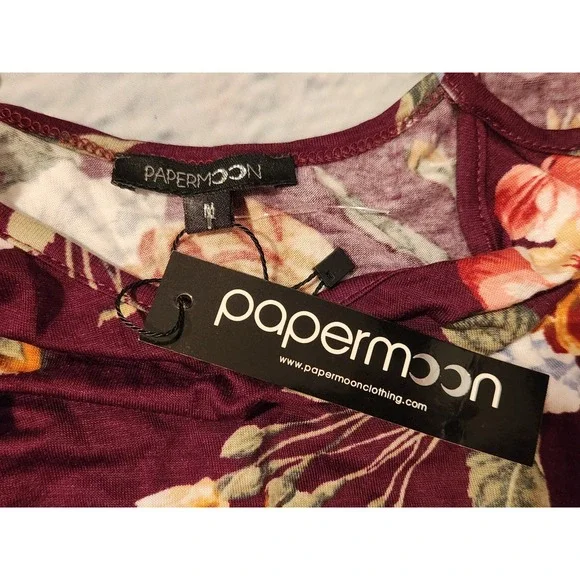 Papermoon Floral Cami Crisscross Back Sz M NWT - Picture 4 of 7